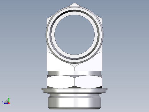 卡套式工业通用硬管接头EO_Adjustable_locknut_branch_tee_TEE42LROMDCF右视缩略图