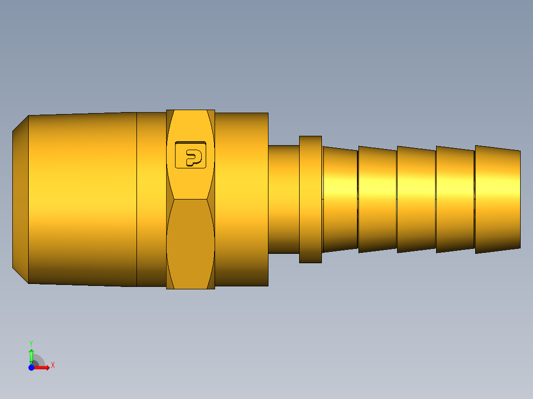 倒齿式工业管接头Male Swivel Hose Barb 125HBLSV-8-8前视图