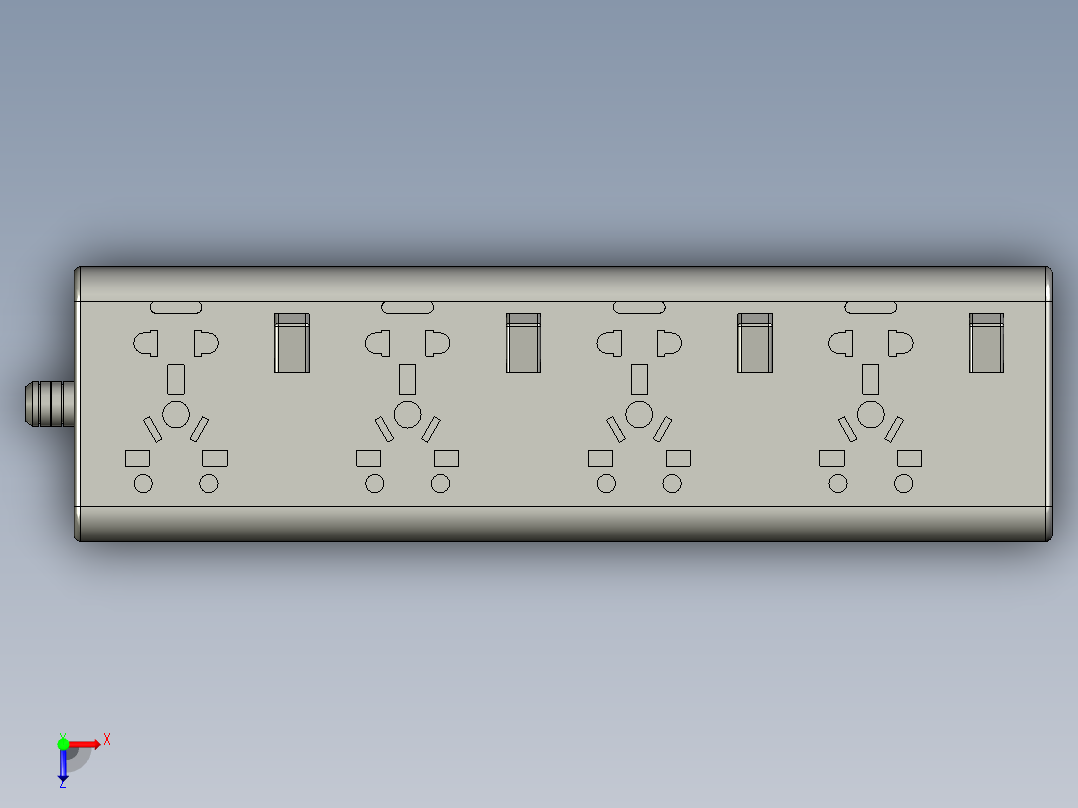 插座插排电排插牌多孔插板开关插座电线电源电牌俯视图