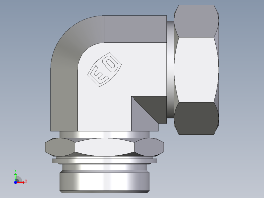 卡套式工业通用硬管接头EO_Adjustable_Locknut_elbow_WEE42LMCF前视缩略图