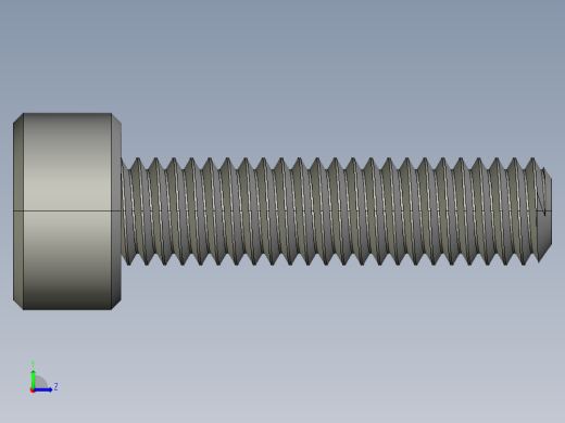 M3 x 0.5mm Thread 12mm LONG SOCKET HEAD CAP SCREW.STEP左视缩略图