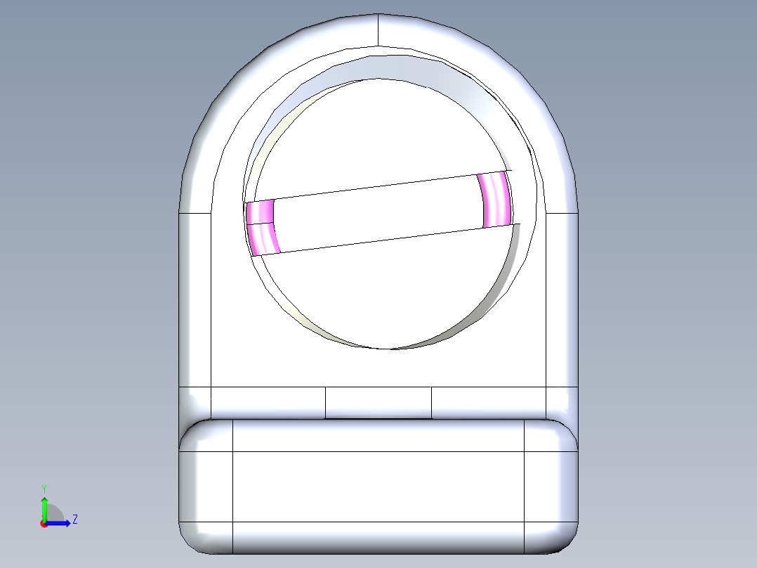43毫米滚筒门锁门挡球形扣左视图