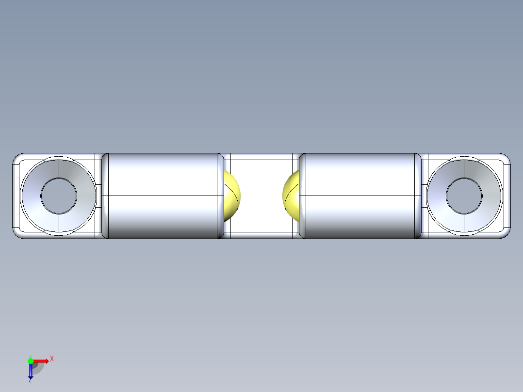 43毫米滚筒门锁门挡球形扣俯视图