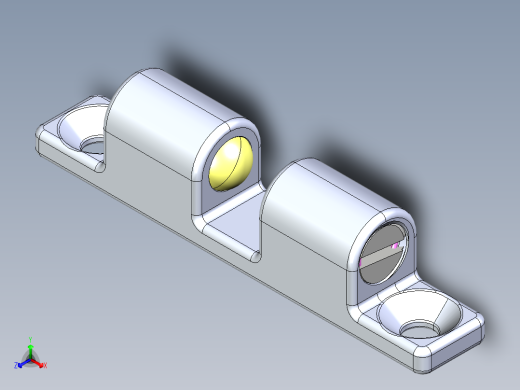 43毫米滚筒门锁门挡球形扣正等轴测缩略图