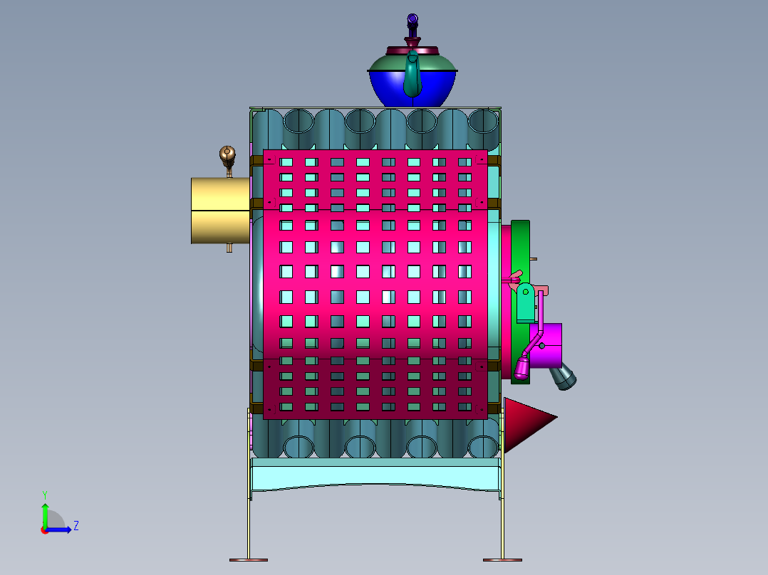 新型农村户外便携火箭柴火灶左视图