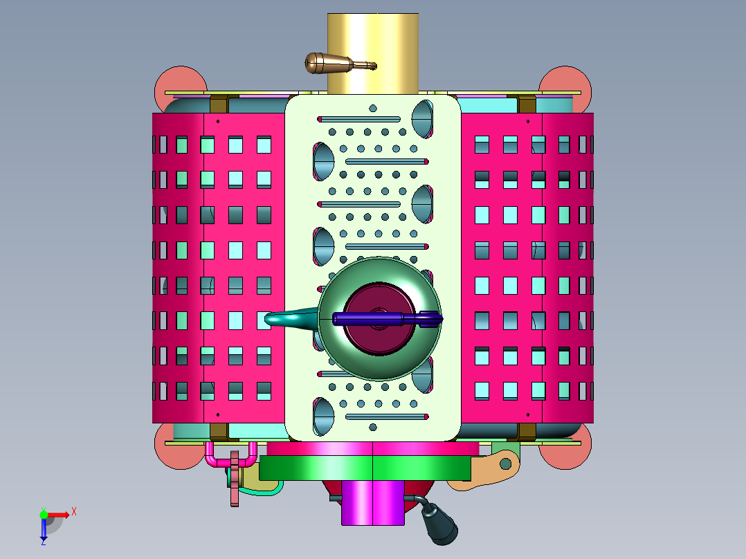 新型农村户外便携火箭柴火灶俯视图