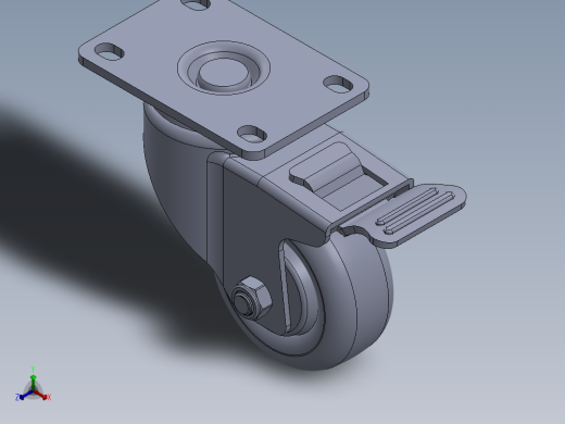 标准脚轮-WH-5023H-76 3in SWIVEL BRAKE PLATE MOUNTING H=108 45x75mm pitch