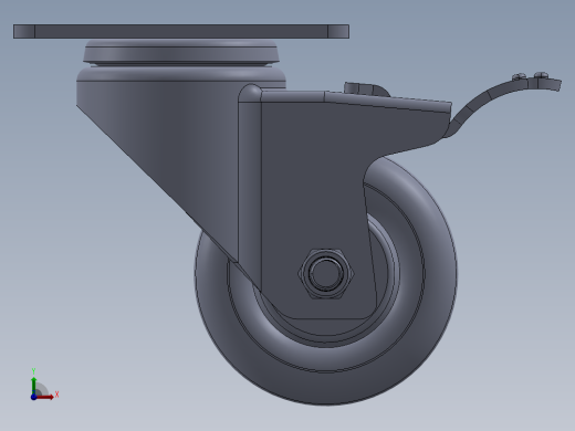 标准脚轮-WH-5023H-76 3in SWIVEL BRAKE PLATE MOUNTING H=108 45x75mm pitch前视缩略图