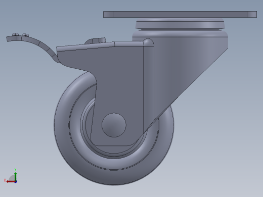 标准脚轮-WH-5023H-76 3in SWIVEL BRAKE PLATE MOUNTING H=108 45x75mm pitch后视缩略图