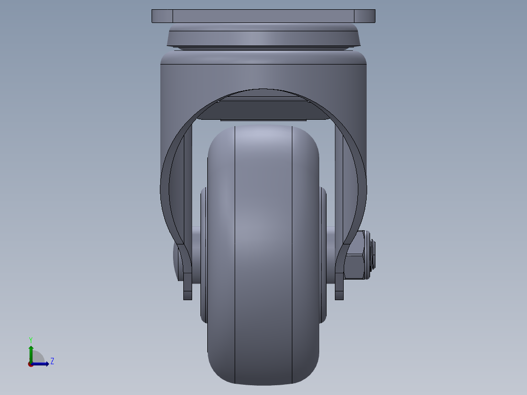 标准脚轮-WH-5023H-76 3in SWIVEL BRAKE PLATE MOUNTING H=108 45x75mm pitch左视图