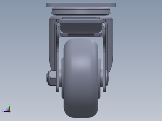 标准脚轮-WH-5023H-76 3in SWIVEL BRAKE PLATE MOUNTING H=108 45x75mm pitch右视缩略图