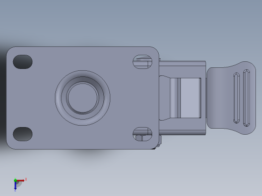 标准脚轮-WH-5023H-76 3in SWIVEL BRAKE PLATE MOUNTING H=108 45x75mm pitch俯视缩略图