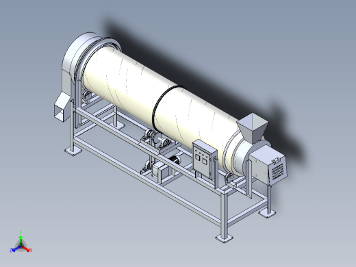 回转滚筒干燥机三维模型