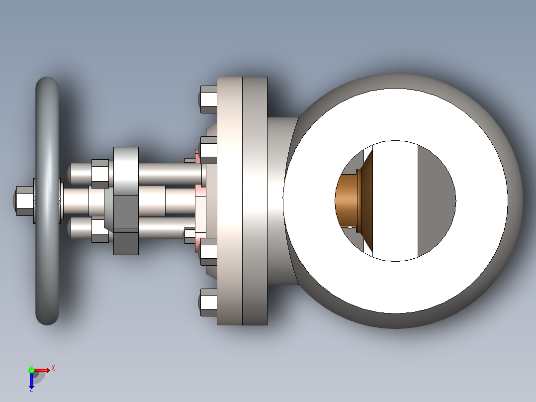 不锈钢闸阀2俯视图
