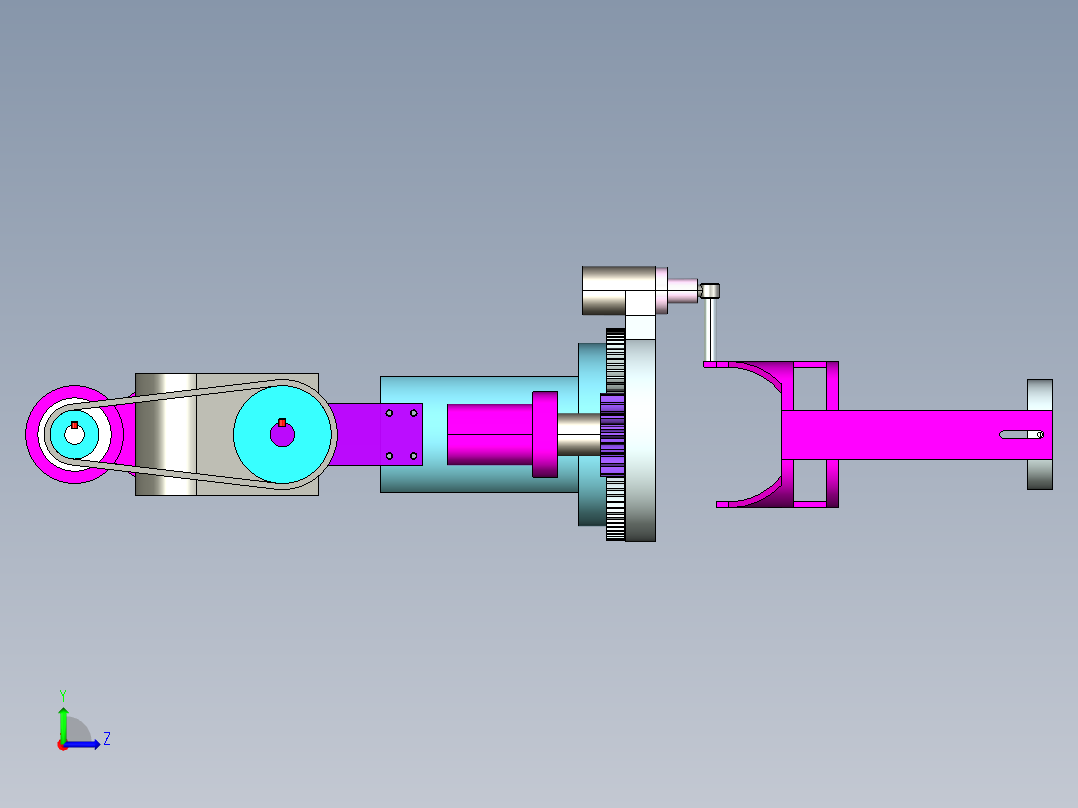 三自由度机械臂运动学分析+仿真左视图