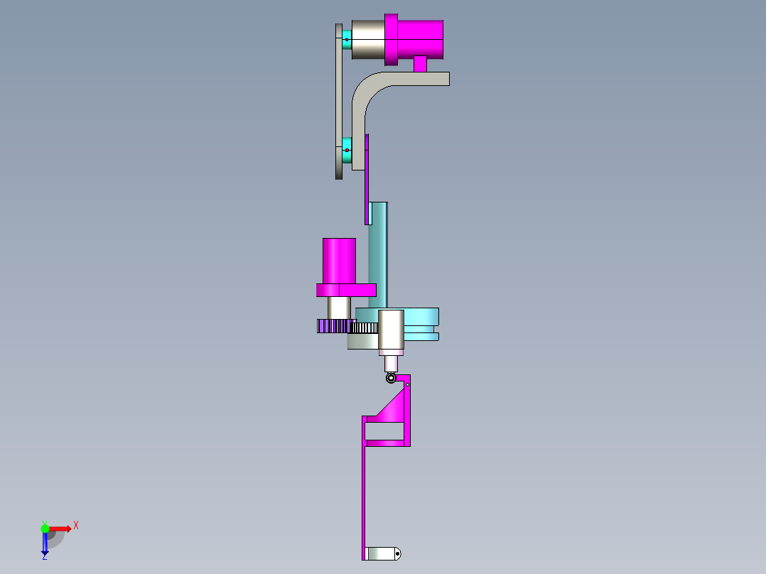 三自由度机械臂运动学分析+仿真俯视图