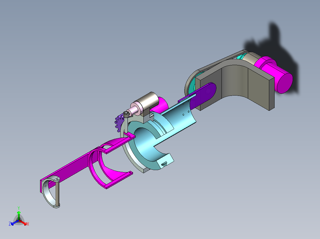 三自由度机械臂运动学分析+仿真正等轴测图