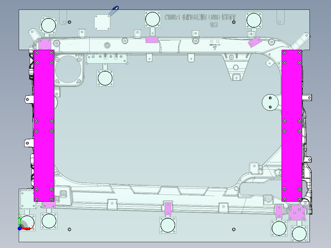 奇瑞JH11门板 R机加夹具前视图