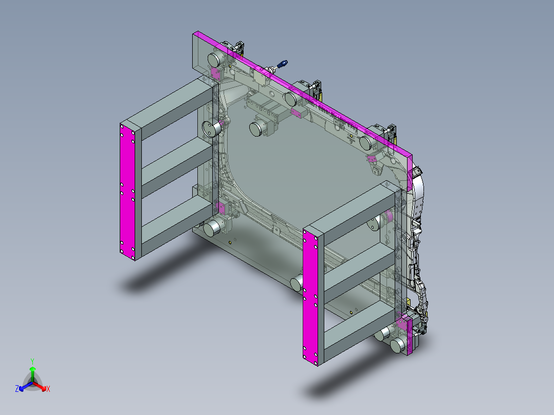奇瑞JH11门板 R机加夹具正等轴测图