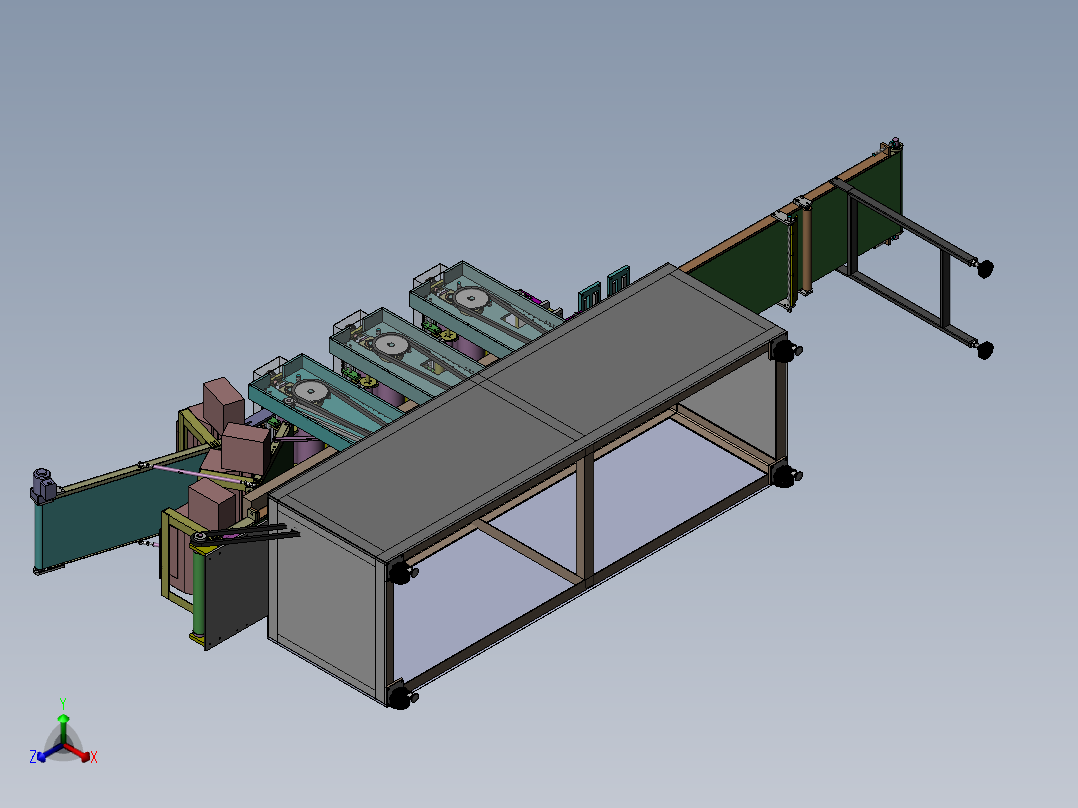 三道压面机sw13可编辑正等轴测图