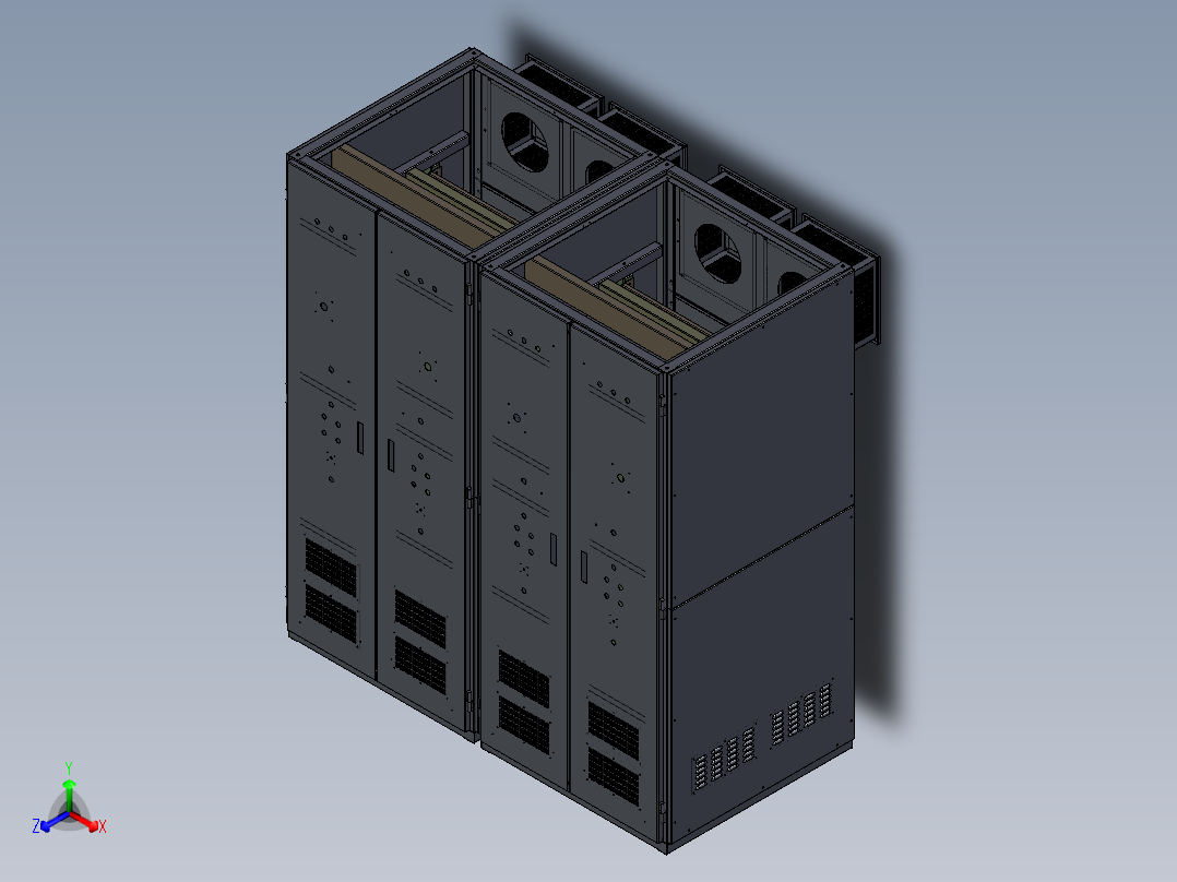 开关柜结构正等轴测图