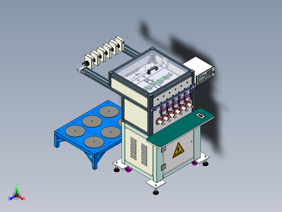 六轴自动绕线机（绞线机）正等轴测图