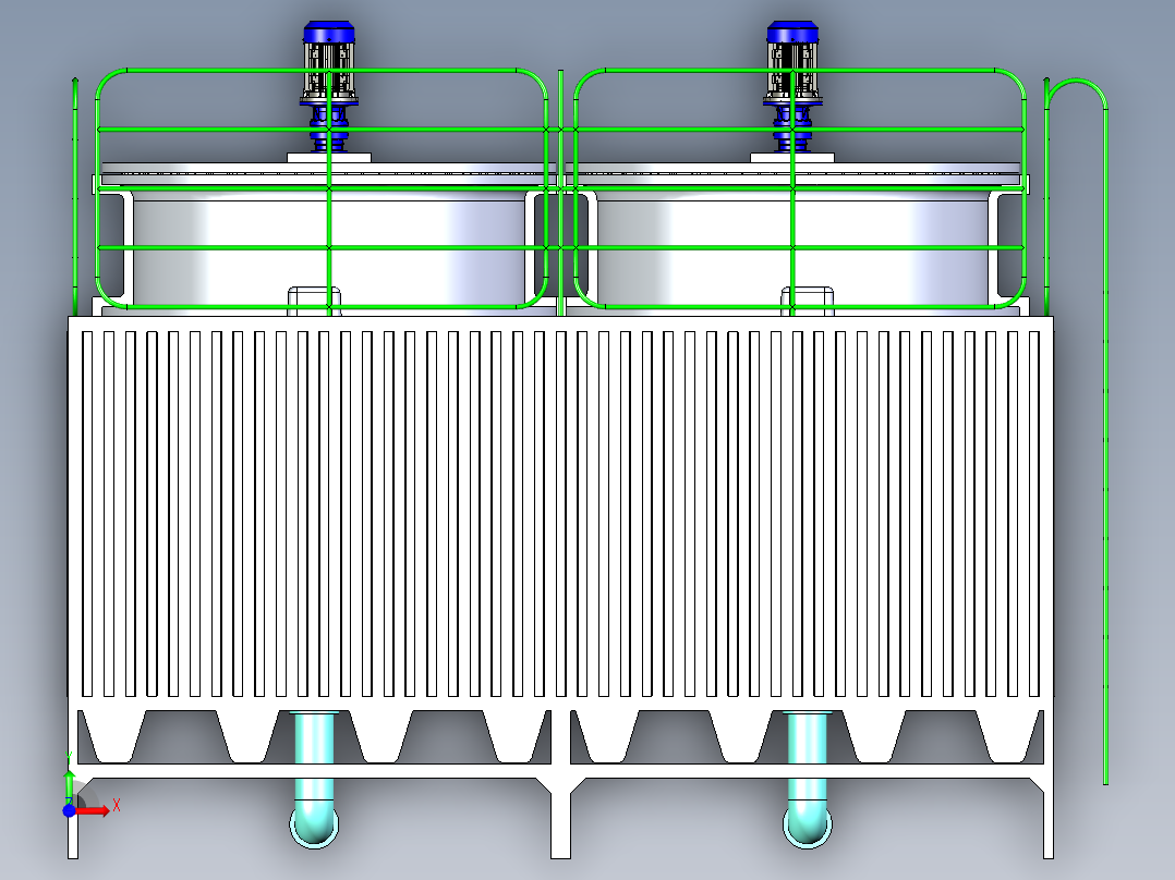 B3004021-大楼通风系统前视图