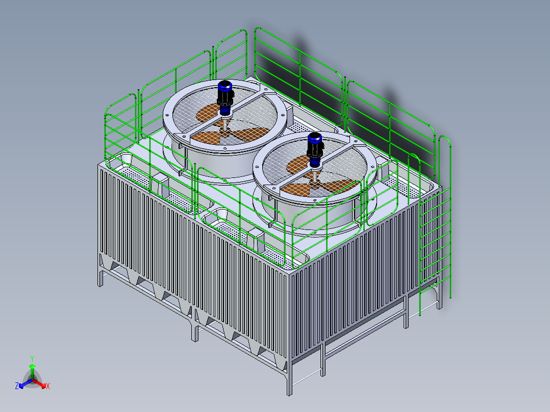 B3004021-大楼通风系统正等轴测图
