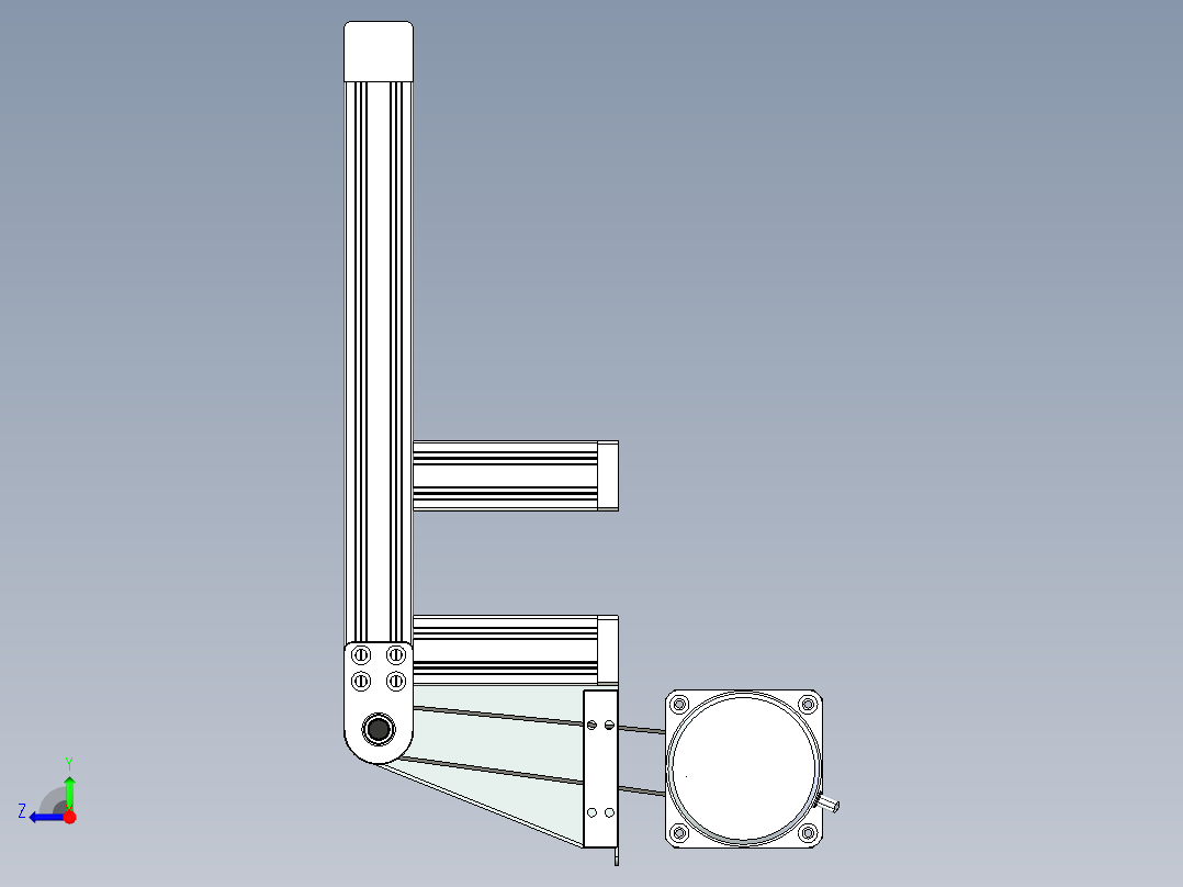 传送带流水线右视图