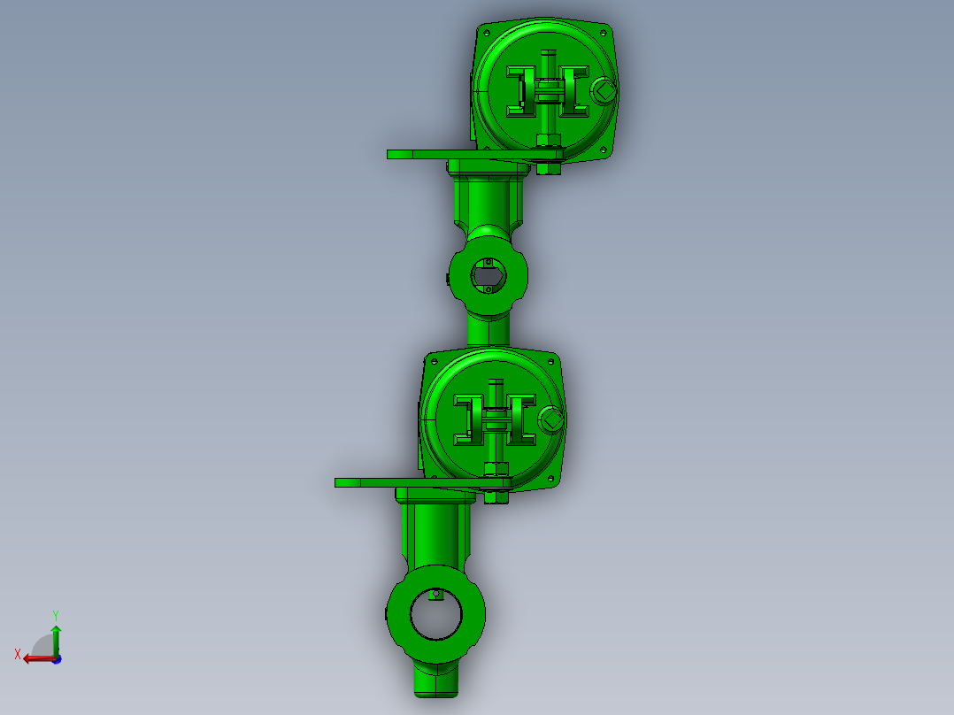 2款V系列球阀-带低压气动执行器后视图