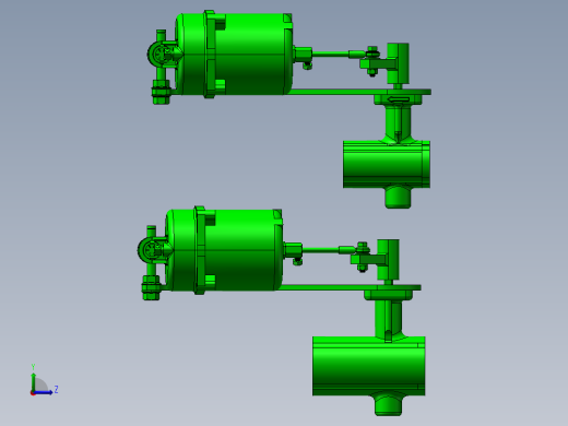 2款V系列球阀-带低压气动执行器左视缩略图