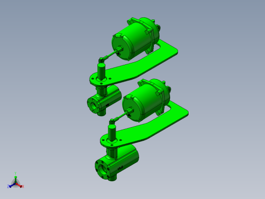 2款V系列球阀-带低压气动执行器正等轴测缩略图