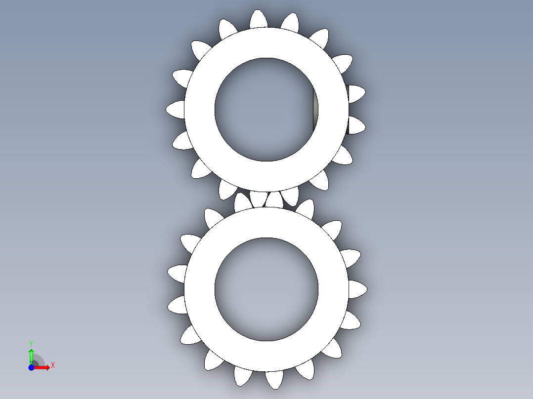 挤出机齿轮前视图