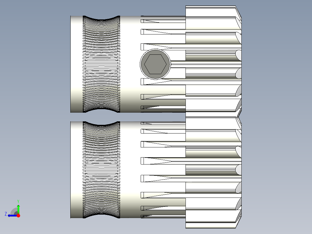 挤出机齿轮右视图