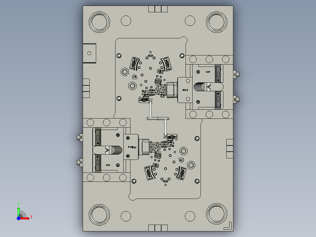 汽车直流电机外壳模具前视图