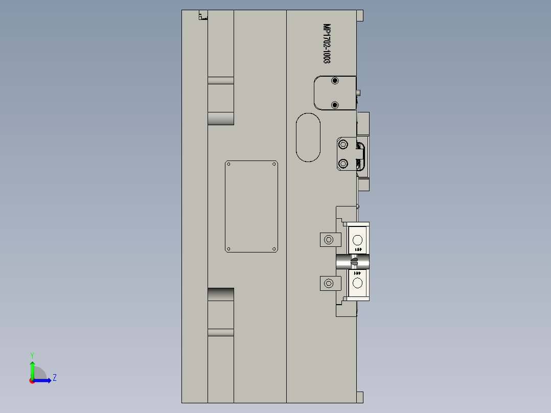 汽车直流电机外壳模具左视图