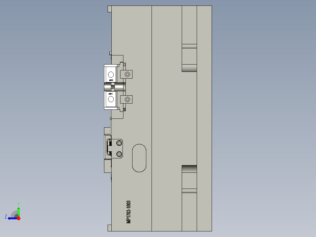 汽车直流电机外壳模具右视图