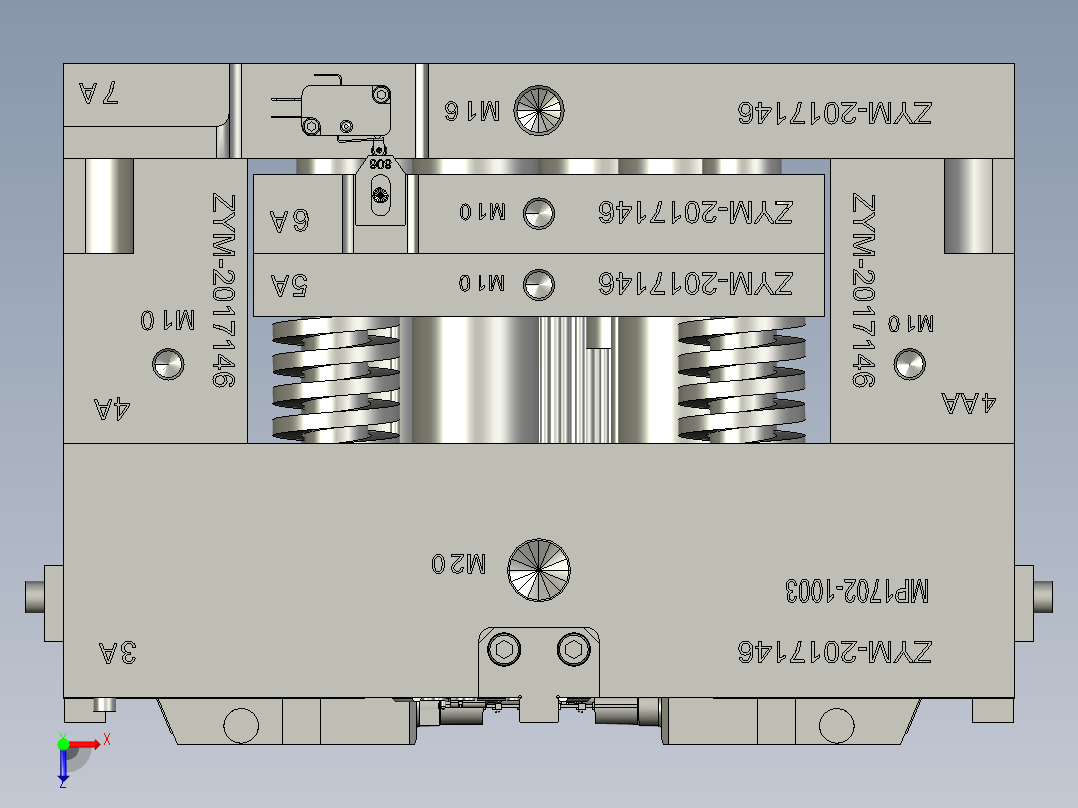 汽车直流电机外壳模具俯视图