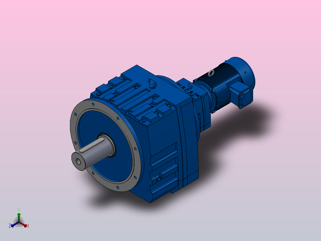 RF147R77法兰轴伸式组合型斜齿轮减速机RF147R77-Y3-4P-100-M1-0°-Φ550主视图