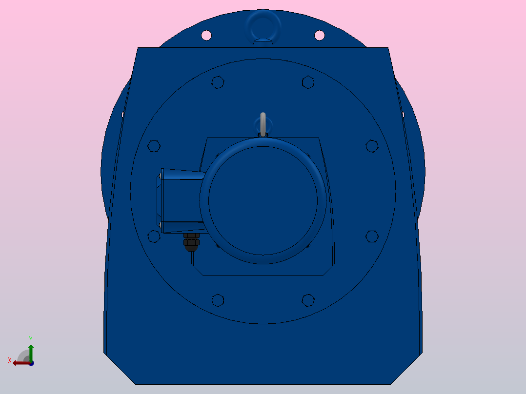 RF147R77法兰轴伸式组合型斜齿轮减速机RF147R77-Y3-4P-100-M1-0°-Φ550后视图