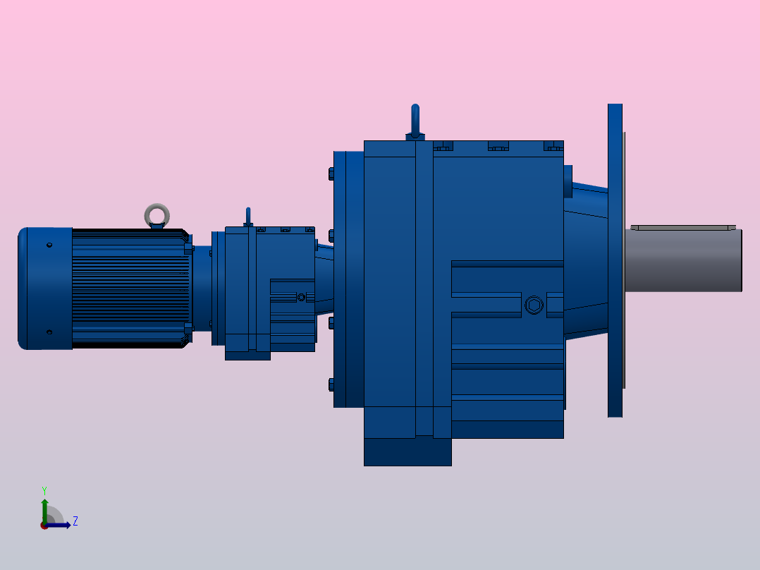 RF147R77法兰轴伸式组合型斜齿轮减速机RF147R77-Y3-4P-100-M1-0°-Φ550左视图