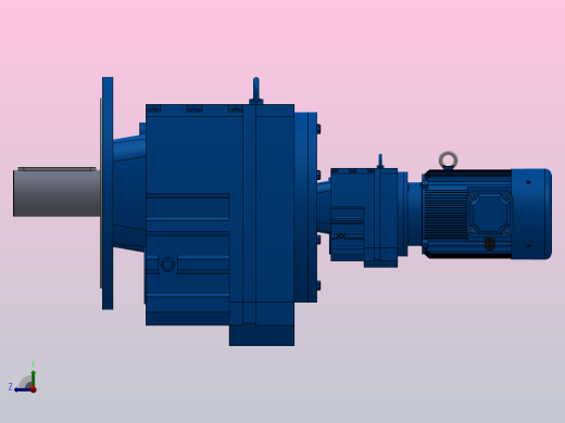 RF147R77法兰轴伸式组合型斜齿轮减速机RF147R77-Y3-4P-100-M1-0°-Φ550右视缩略图