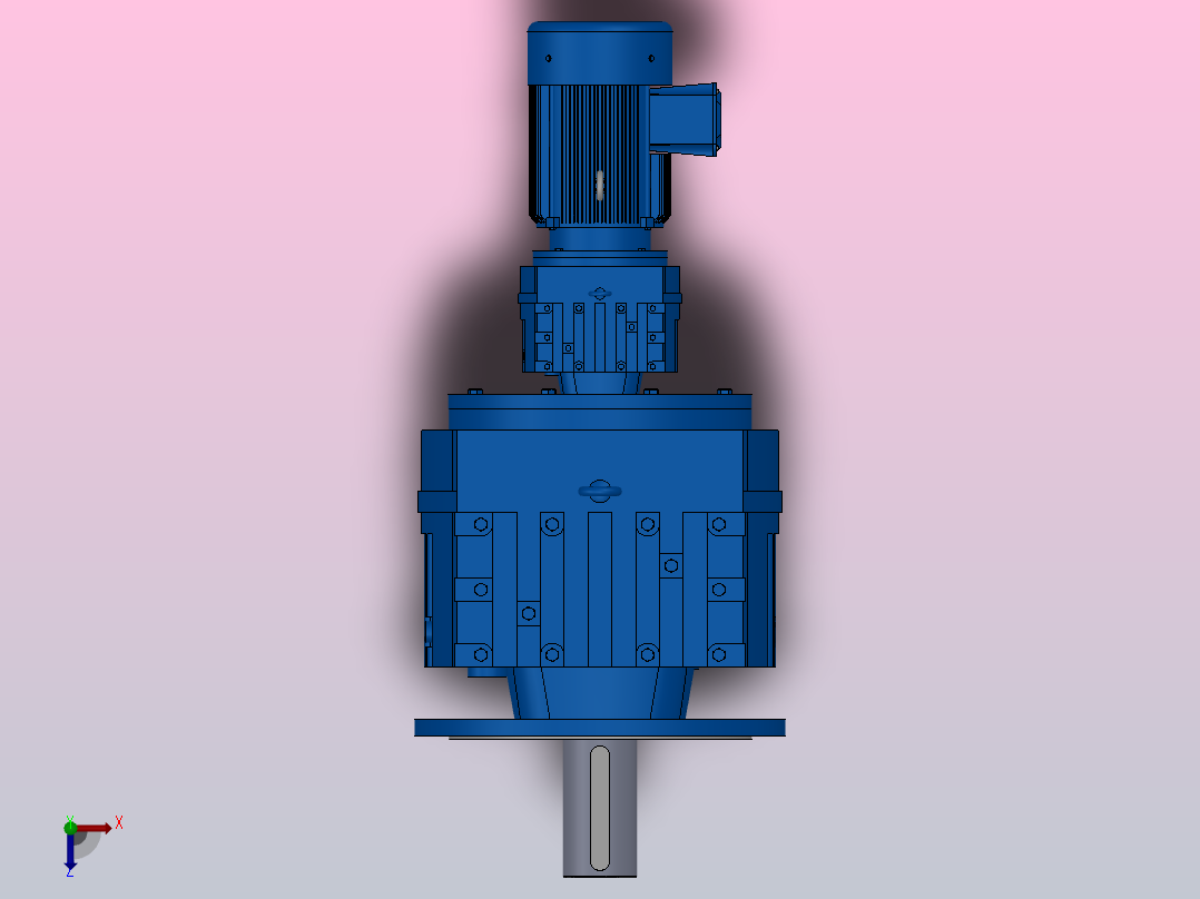 RF147R77法兰轴伸式组合型斜齿轮减速机RF147R77-Y3-4P-100-M1-0°-Φ550俯视图