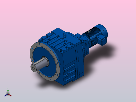 RF147R77法兰轴伸式组合型斜齿轮减速机RF147R77-Y3-4P-100-M1-0°-Φ550正等轴测缩略图