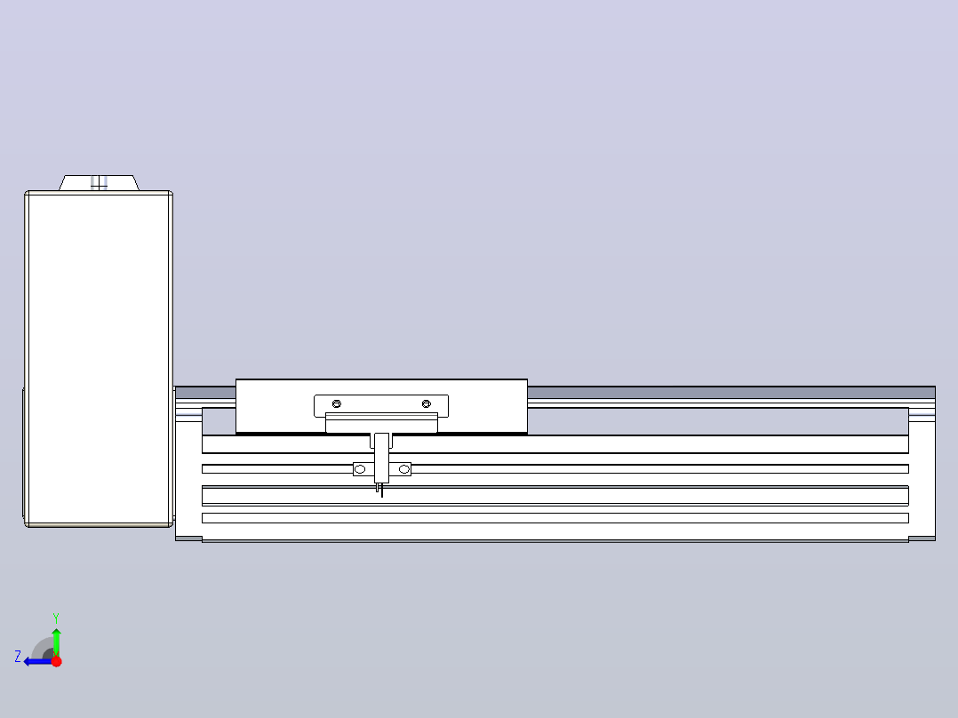 皮带直线轴半封闭可选导轨TPA-HNB-120D-110-L100-RU-C-P40-N3右视图