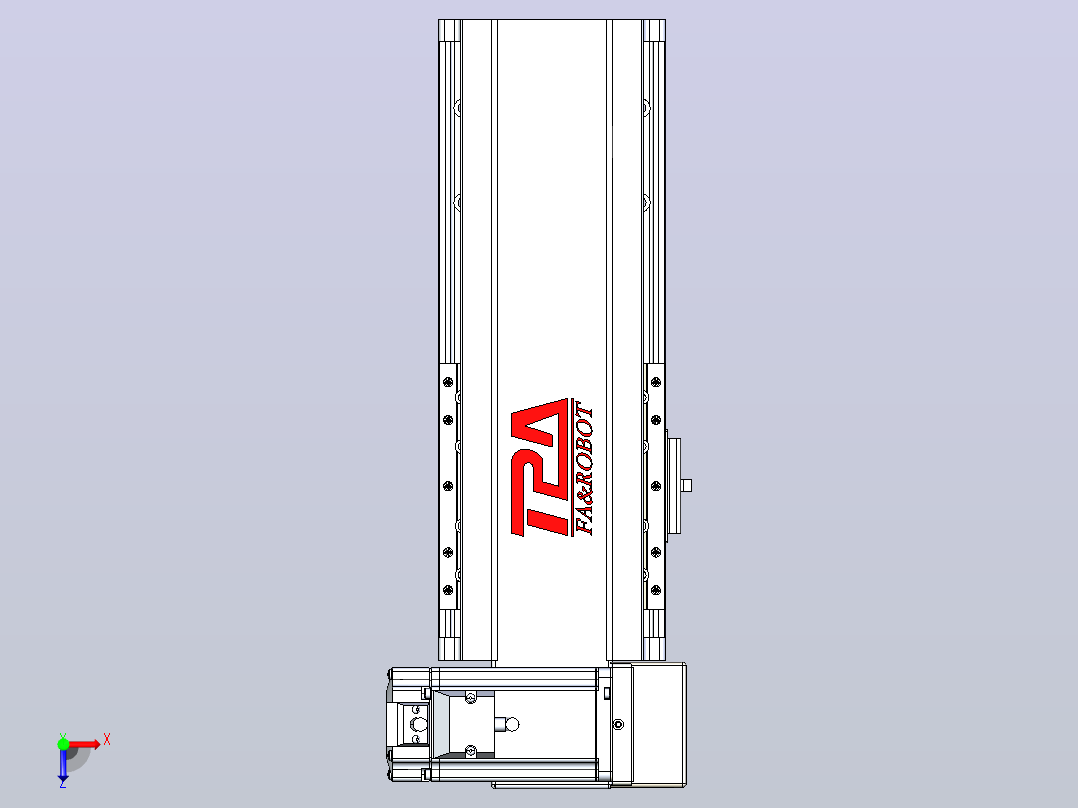 皮带直线轴半封闭可选导轨TPA-HNB-120D-110-L100-RU-C-P40-N3俯视图