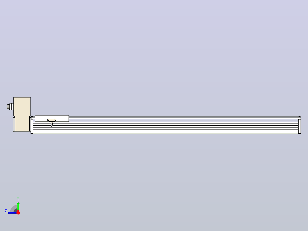 皮带直线轴半封闭可选导轨TPA-HNB-220D-176-L1450-RU-Y-P1K-N3右视图