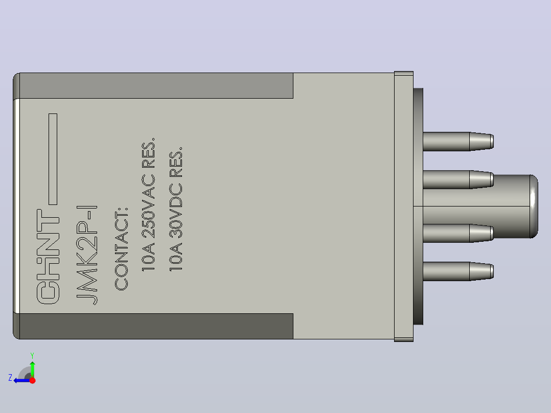 JMK2P-I电磁继电器三维模型202203右视图