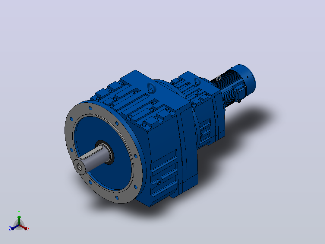 RF107R77法兰轴伸式组合型斜齿轮减速机RF107R77-Y0.25-4P-71-M1-0°-Φ450主视图