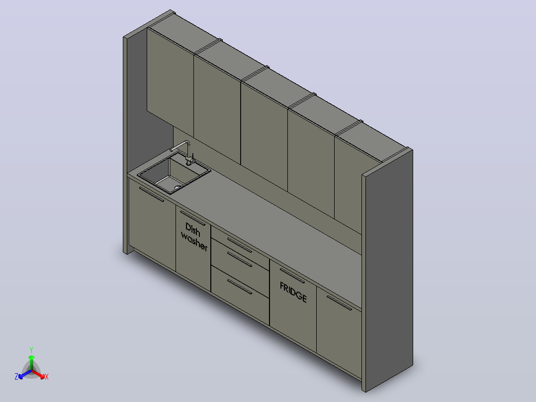 3m简易厨房正等轴测图